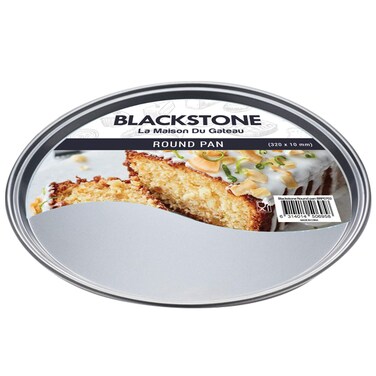 BLACKSTONE Round Pizza Baking Tray 32 Cm Carbon Steel Nonstick Oven Pan Thin Crust Cookie Plate Easy Clean