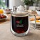 BLACKSTONE 1 Double Wall Glass Mug with UAE Logo Print, 300ml Insulated Clear Glass Coffee Cup, Heat Resistant Tea Mug with Handle Modern Gift Box Packing, DH925 (CLEAR PRINTED, 1 PIECE)