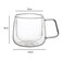 BLACKSTONE Double Wall Glass Coffee Cups Set of 2 300ml Borosilicate Glass Mugs with Handle Clear Insulated Tea Latte Espresso Cappuccino Cups, DH835