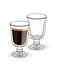 BLACKSTONE Double Wall Footed Glass Cups 200ml 2 Pieces Insulated Clear Pedestal Glass for Coffee Tea Iced Drinks and Desserts, DG960