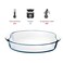 BLACKSTONE Clear Glass Casserole 2.9 L Oval Borosilicate Baking Dish Oven Microwave Freezer Dishwasher Safe