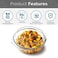 BLACKSTONE Glass Casserole With Lid 1 L Borosilicate Oven Microwave Freezer Dishwasher Safe Bakeware