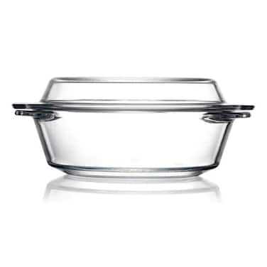 BLACKSTONE Glass Casserole With Lid 1 L Borosilicate Oven Microwave Freezer Dishwasher Safe Bakeware