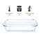 BLACKSTONE Clear Glass Casserole Premium Borosilicate Glass Dish for Baking, Serving, Mixing, Oven, Microwave & Dishwasher Safe (2.9 L, Rectangular)