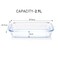 BLACKSTONE Clear Glass Casserole Premium Borosilicate Glass Dish for Baking, Serving, Mixing, Oven, Microwave & Dishwasher Safe (2.9 L, Rectangular)