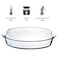 Blackstone Clear Glass Casserole Premium Borosilicate Glass Dish for Baking, Serving, Mixing, Oven, Microwave & Dishwasher Safe 2 L Oval