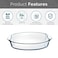 Blackstone Clear Glass Casserole Premium Borosilicate Glass Dish for Baking, Serving, Mixing, Oven, Microwave & Dishwasher Safe 2 L Oval