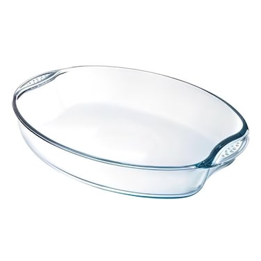 Blackstone Clear Glass Casserole Premium Borosilicate Glass Dish for Baking, Serving, Mixing, Oven, Microwave & Dishwasher Safe 2 L Oval