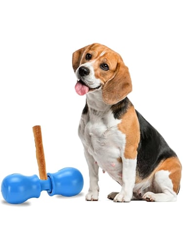 ELESTAB Bully Stick Holder for Dogs, Puppy Bully Sticks Holder,Chew Toy and Dog Safety Device,Fits Various Bully Sticks and Dog Sizes Blue (Small)