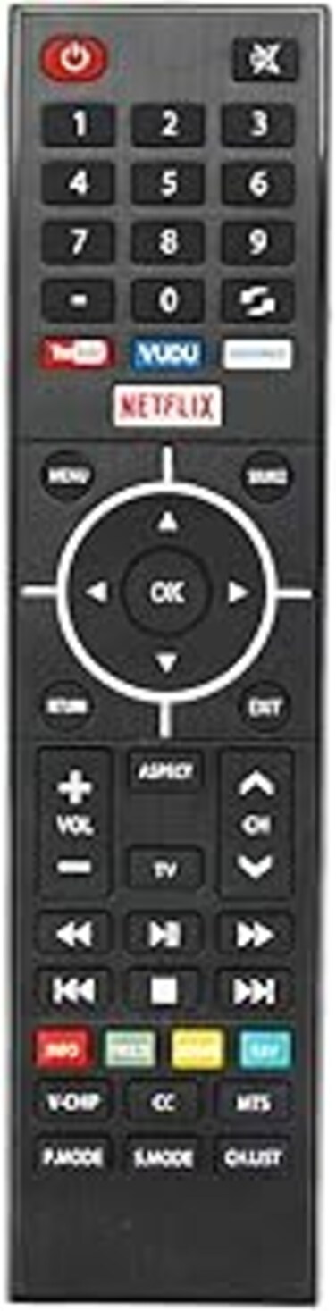 New KY49C178F Remote Control fit for Element Smart LED TV E4SFT5017 E4SFT5517 ELEFJ322 ELSJ4016 ELSJ5017 ELST3216H ELST4017 ELST4316S ELST5016S with 4 Shortcut Keys YouTube Vudu Pandora Netflix