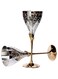 StonKraft Engraved Plated Pure Brass Premium Goblet Champagne Flutes Coupes Wine Glass Set