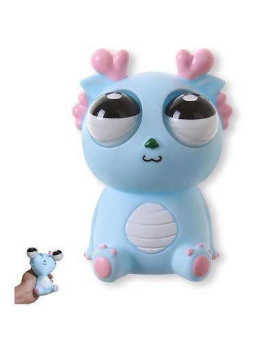 Mumoo Bear Squeeze Stress Relief Toy Eye Popping Dragon Funny Eyeball Burst Toys Pop Out Eyes Toy for Mother's Day，Father's Day，Birthday Gift Party Favors (Blue)