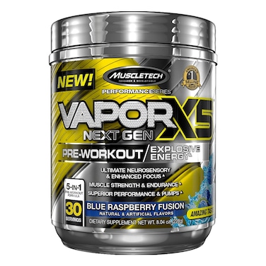 Muscletech Vapor X5 Next Gen, Blue Raspberry Fusion, 30
