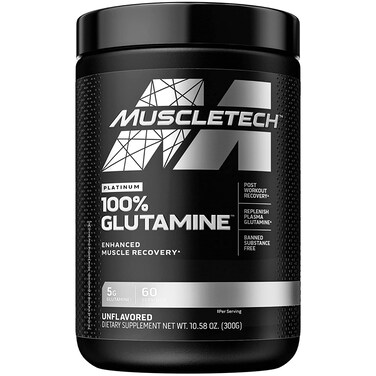 Muscletech Platinum Glutamine, Unflavored, 60 Servings, 5 Gm Pure Glutamine, Supports Muscle Recovery