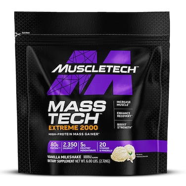 Muscletech Mass Tech Extreme 2000, Vanilla Milkshake, 6 LB