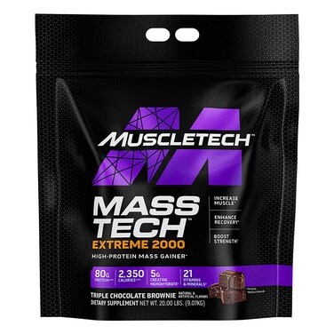 Muscletech Mass Tech Extreme 2000, Triple Chocolate Brownie, 20 LB