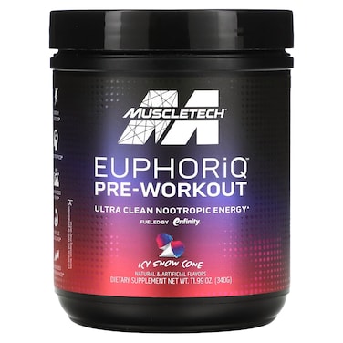 Muscletech Euphoriq Pre Workout, Icy Snow Cone, 20