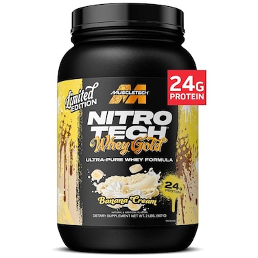 Muscletech Nitro Tech Whey Gold, Banana Cream, 2 LB
