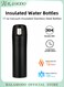 Sleek Matte Black Vacuum Insulated Stainless Steel Travel Mug One-Handed Flip Lid Leak-Proof Water Bottle for All-Day Hot &amp; Cold Beverage Use