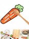 Spoon Rest for Stove Top - Heat Resistant BPA-Free Utensil Rest with Drip Pad, Practical Kitchen Gadgets, Cute Carrot Suitable for Pot Lids, Ladles, Tongs, Cutting Boards, Orange