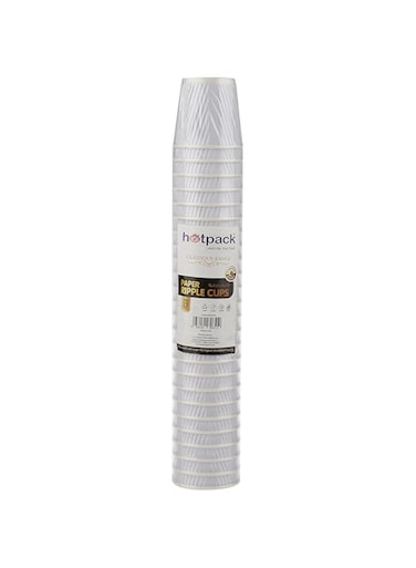 Soft n Cool Hotpack Disposable Paper Rippler White Cup 4 ounce, 25 Pieces for Hot &amp; Cold Drinks, Coffee &amp; Tea.
