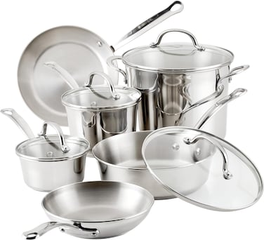 Farberware Millennium Stainless Steel Cookware Pots and Pans Set   NonstickCookware Set 10 Piece