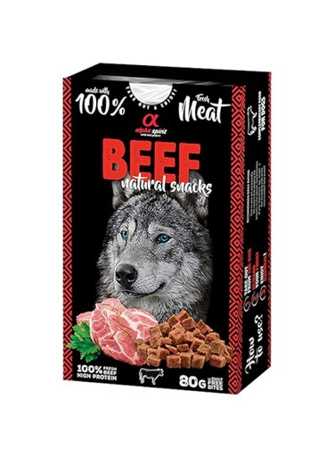 Alpha Spirit Natural Snacks For Dogs, Fresh Beef Meat 80g