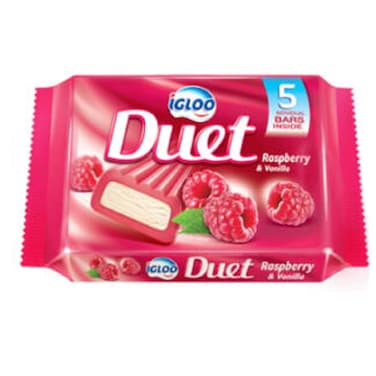 Igloo Duet Raspberry and Vanilla Ice Cream, 65ml Pack of 5