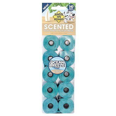 Bags on Board Refill Bags Ocean Breeze Scented Green 140bags (14&times;10 )
