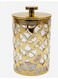 Luxury Round Airtight Acrylic Storage Canister with Transparent Body &amp; Elegant Golden Design Lid &acirc;&euro;&ldquo; Kitchen Storage Jar, 800 ml