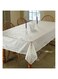 Violet Linen Vinyl Lace Betenburg Design Oblong/Rectangle Tablecloth, 54 In X 72 In, Beige