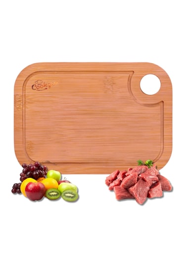 Large Bamboo Cutting Board for Kitchen &acirc;&euro;&ldquo; Extra Thick, Durable &amp; Reversible Chopping Board for Meat, Vegetables, and Cheese &acirc;&euro;&ldquo; Juice Grooves &amp; Handle for Easy Use and Storage