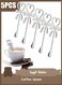 D 5-piece bow tie barista spoons, coffee stirrers, small espresso spoons, silver stainless steel, coffee stirrers, 5.51-inch teaspoons (14 cm, silver)
