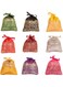Touchstone Drawstring Bags Traditional Indian Handcrafted in Elephant Pattern Brocade fabric. Perfect for Gifts Jewelry Weddings Sweet Distribution Set of 9 Vibrant Multicolor Pouches Purses Potli.