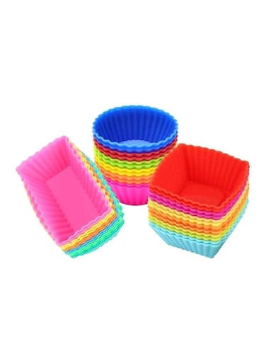 Silicone Cupcake Baking Cup Set Multicolour