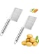 ELECDON 2 Pieces Crinkle Cutting Tool, Potato Wavy Cutter, Wavy Potato Slicer, Multifunctional Stainless Steel Potato Crinkle Cutter for Fruit, Vegetable, Potatoes, French Fries (Silver)