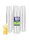 10 oz Clear Plastic Cups + with Dome Lids (Pack of 50)   Disposable Cups for Iced Coffee, Smoothies, Milkshakes, Juice, and Party Beverages