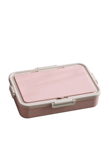 Food-Grade Portable Japanese Style Plastic Lunch Box With Wheat Tableware Insulated And Fresh-Keeping Box Suitable For Students And Office Workers
