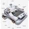 Smart Bed with Projector, Wireless Charging, Bluetooth Speaker, Stool, Small Dressing Table, Safe Box, Side Cabinet and Massage for Back and Neck  King Size Smart Bed Frame - Black