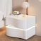Illuminating Nightstand Bedside Table - 2 Drawers - White