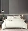 AWD 6-Piece Striped Hotel Duvet Set, Soft Cotton Microfiber Bed Linen, Bedding Set with Quilt, Fitted Sheet, 4 Pillowcases, Super King Size - white