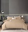 AWD 6-Piece Striped Hotel Duvet Set, Soft Cotton Microfiber Bed Linen, Bedding Set with Quilt, Fitted Sheet, 4 Pillowcases, Super King Size - Apricot