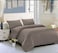AWD Hotel Style Super King Size Bedding Set with Duvet Quilt, Fitted Sheet, 4 Pillowcases, Soft Synthetic Cotton Microfiber Bed Linen Set 6 Pcs, Modern Design, Easy Care - Brown Stone