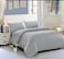 AWD Hotel Style Super King Size Bedding Set with Duvet Quilt, Fitted Sheet, 4 Pillowcases, Soft Synthetic Cotton Microfiber Bed Linen Set 6 Pcs, Modern Design, Easy Care - Light gray