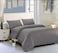 AWD Hotel Style Super King Size Bedding Set with Duvet Quilt, Fitted Sheet, 4 Pillowcases, Soft Synthetic Cotton Microfiber Bed Linen Set 6 Pcs, Modern Design, Easy Care - Dark gray