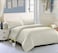 AWD Hotel Style Super King Size Bedding Set with Duvet Quilt, Fitted Sheet, 4 Pillowcases, Soft Synthetic Cotton Microfiber Bed Linen Set 6 Pcs, Modern Design, Easy Care - Off-white