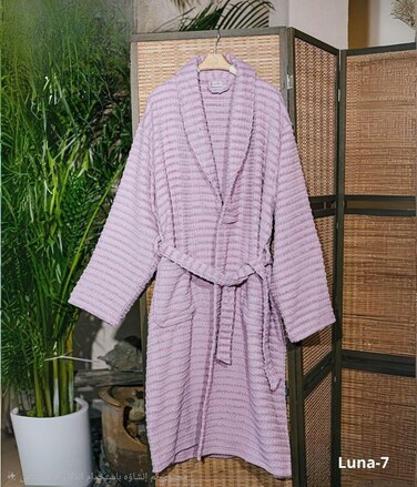 100% Cotton Breathable Bathrobe - Pink