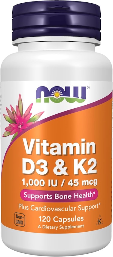 NOW Foods Vitamin D-3 &amp; K-2-120 Veg Capsules