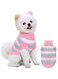 Azonee Dog Knitted Sweaters, Small Dog Jumper, Striped Dog Sweater, Warm Knitted Sweater Coat, Soft Puppy Jumper, Dog Winter Clothes, Cute Warm Dog Pullover for Small Dog and Cat (Small, Pink)