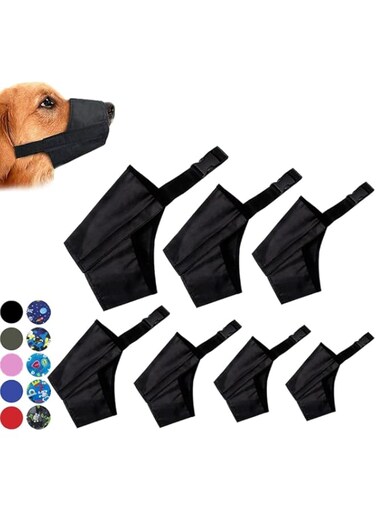 Dog Muzzle Suit, 7PCS Dog Muzzles for Biting Barking Chewing, Adjustable Dog Mouth Cover for Small Medium Large Dogs, Soft Comfortable Dog Muzzle for Long Snout